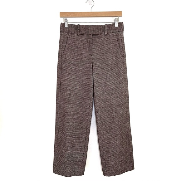 Circolo 1901 Brushed Cotton Fleece Cropped Trouser Houndstooth Pant IT 38 US XS - Picture 1 of 14